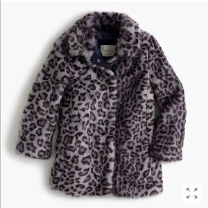 Crewcuts Faux Fur Leopard Cheetah Coat 4-5 EEUC